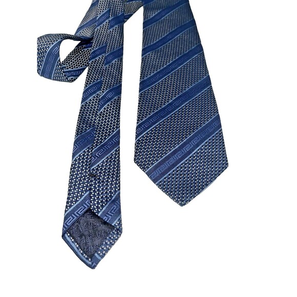 VERSACE CLASSIC V2 Gray Striped Baroque Frame Silk Tie ITALY 57"/3.25" EUC - Picture 13 of 14